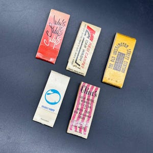Vintage Collectible Matchbooks Covers Small Mini Lot Of 5 1970s 1980s Ice Cream