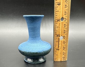 ヴィンテージ バド花瓶 アート 陶器 ブルー グリーン ハンドメイド