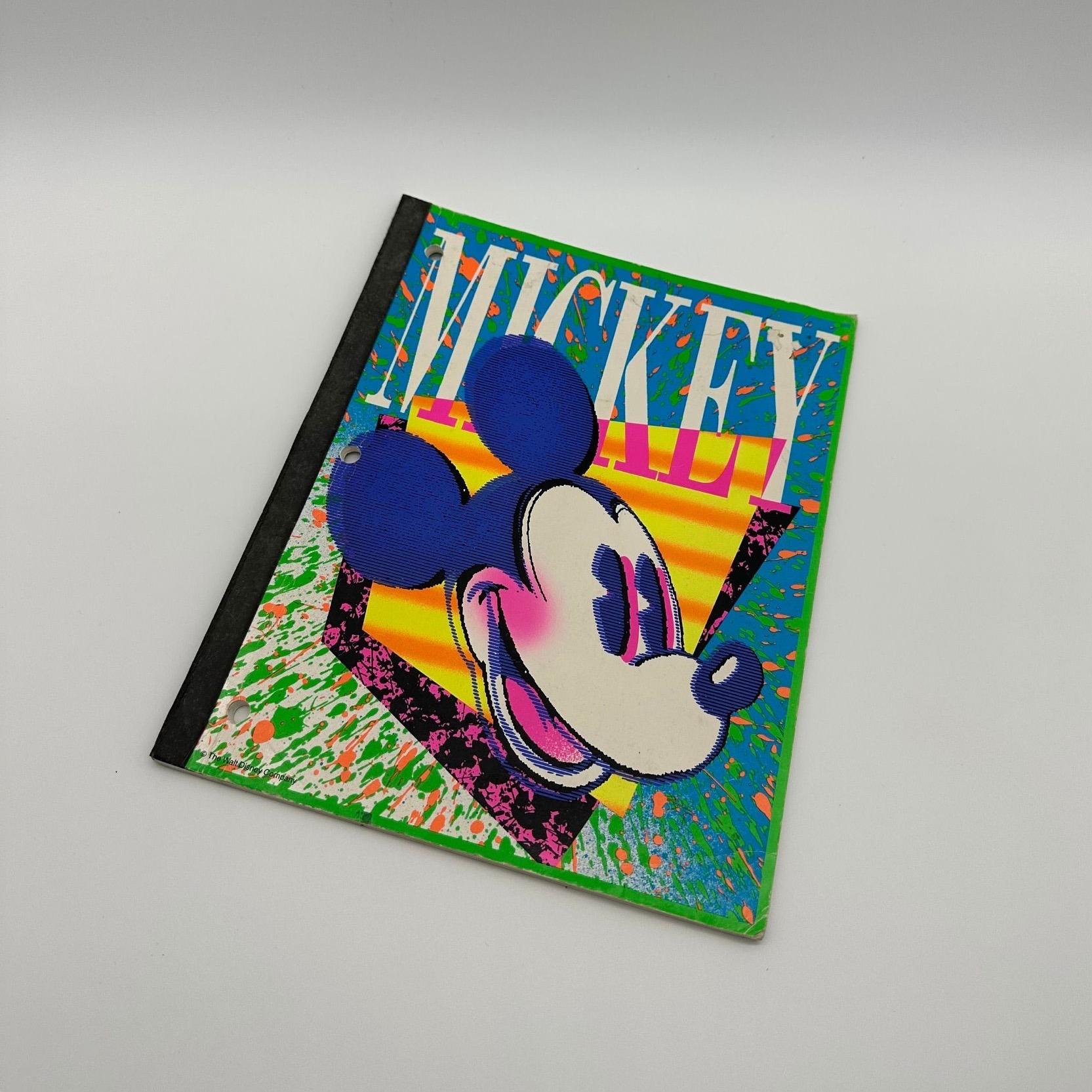 ヴィンテージ ミッキーマウス ノートブック ネオン 1990 年代 紙