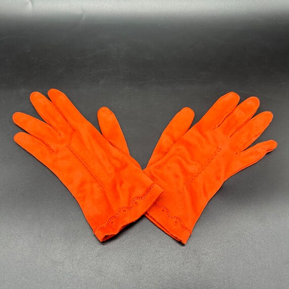 Vintage Ladies Gloves Burnt Orange Nylasuede by H… - image 1