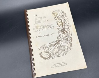 Libro de cocina antiguo de Eastern Star: El arte de cocinar en Carl Junction (años 70), encuadernación en espiral.