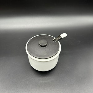 Vintage Jam Jar Jelly Bowl Ceramic Spoon HH Black White