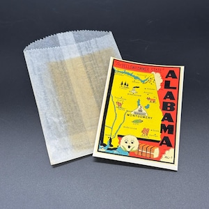 Sticker souvenir Alabama vintage des années 1970 voyage rétro Yellowhammer Montgomery