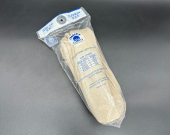 Calcetines Vintage Amity USA Algodón 2 Pares Tamaño 10-13 Off Blanco Nuevo Stock Viejo