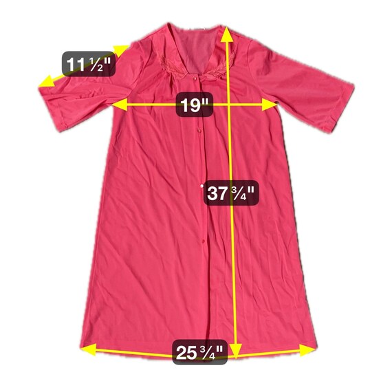 Vintage Robe Duster Housecoat Pink 1980s Floral B… - image 9