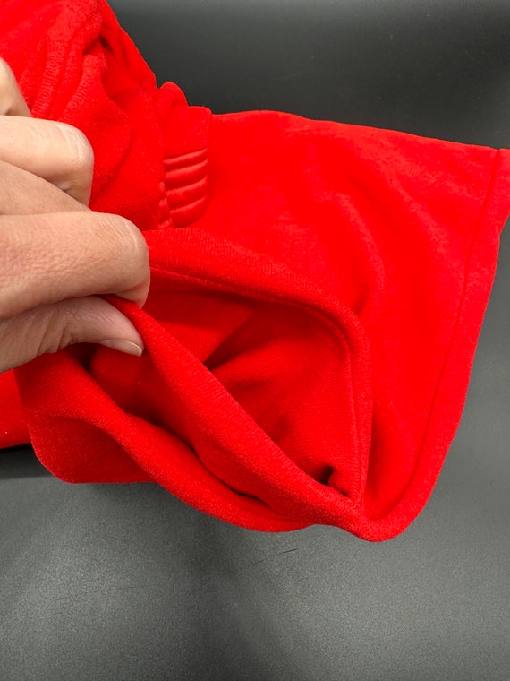 Vintage Robe Housecoat Duster Red Zipper Pockets … - image 4