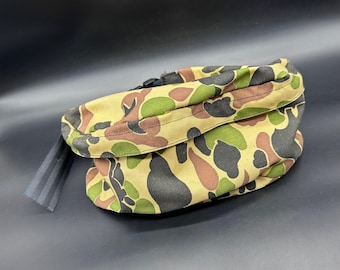Riñonera de camuflaje vintage para caza y actividades al aire libre, estilo retro, fabricada en EE. UU.