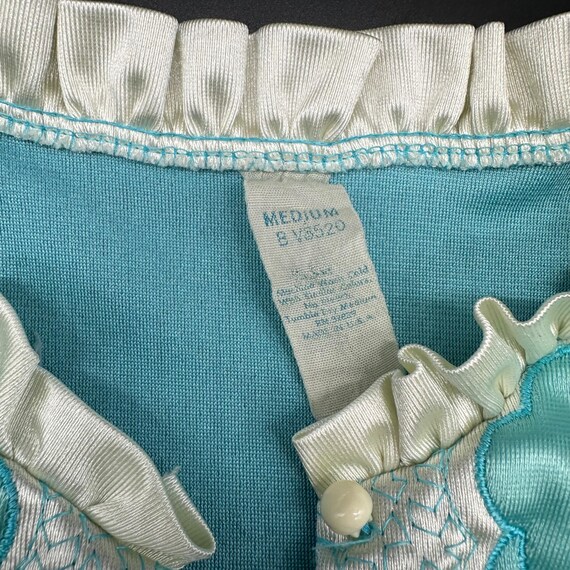 Vintage Housecoat Robe Duster Baby Blue Clouds 19… - image 5