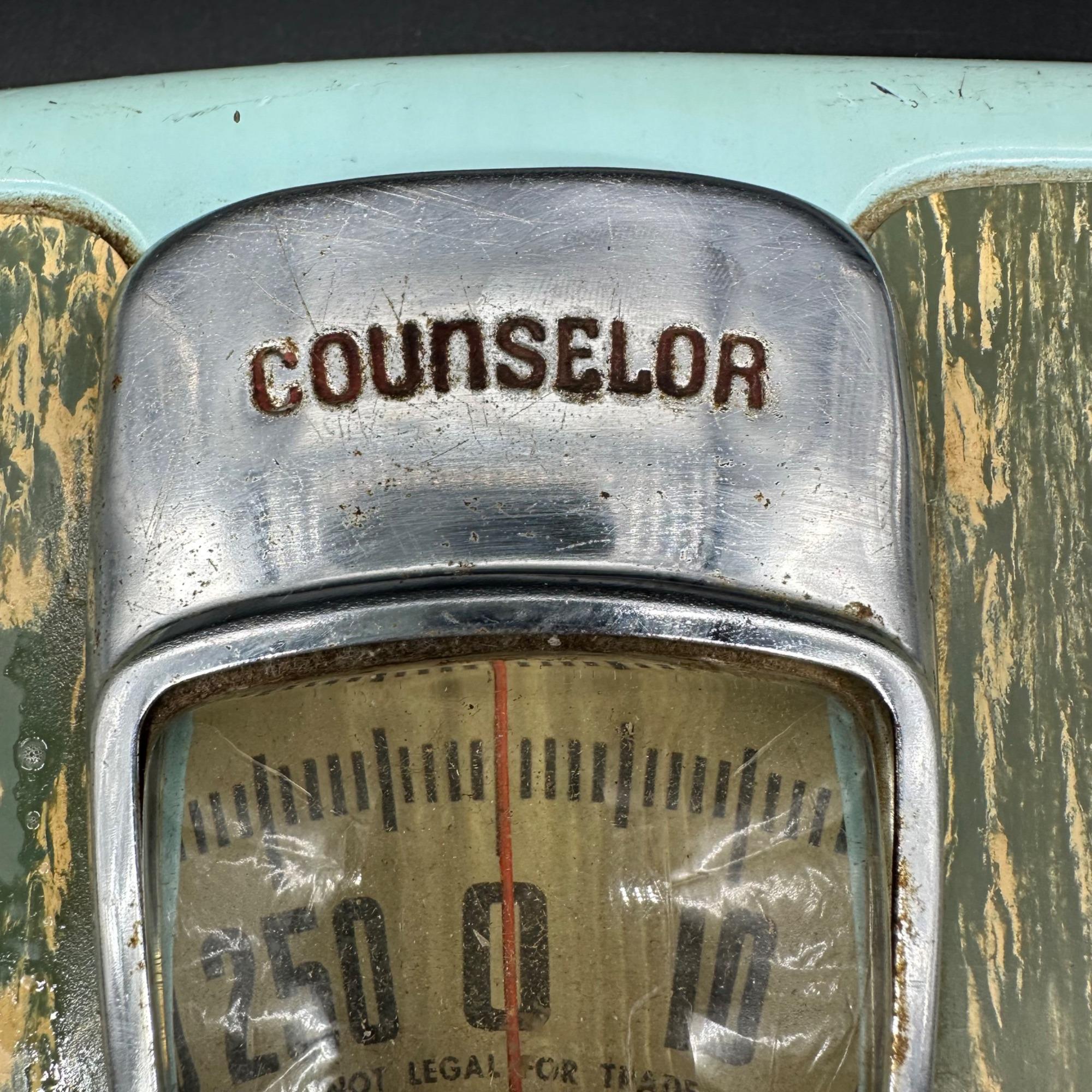 Vintage 1950s Counselor Bathroom Scale Bubble Glass Mid Century