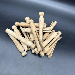 Vintage Wooden Clothespins Lot Of 15 Classic Pegs Rustic Laundry Decor Craft Supplies