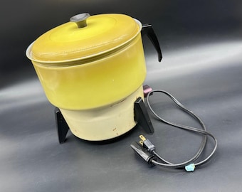 Vintage Mirro Electric Popcorn Popper 1970s Harvest Gold Yellow USA Cooker Retro