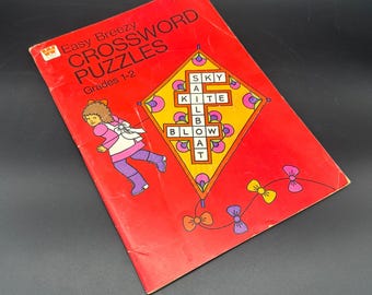 Vintage Educational Activity Book Easy Breezy Crossword Puzzles Whitman 1978