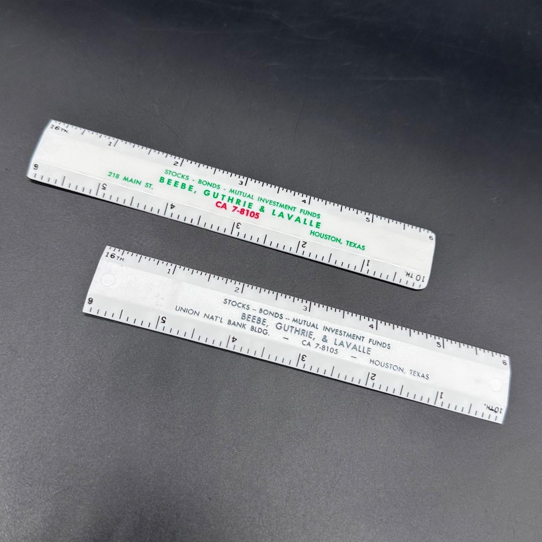 Advertising Ruler Pvc Vintage Advertising Plastic Rulers Beebe Guthrie Lavalle Houston Texas ...