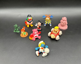 Vintage Toy Figurines 1980s 1990s Set Of 9 Cabbage Patch Smurfs Mickey Mouse