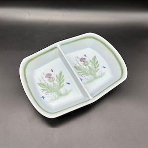 Vintage Dividendo Plato Buchan Gres Cerámica Escocia Cardo Flor Sirviendo Cottagecore