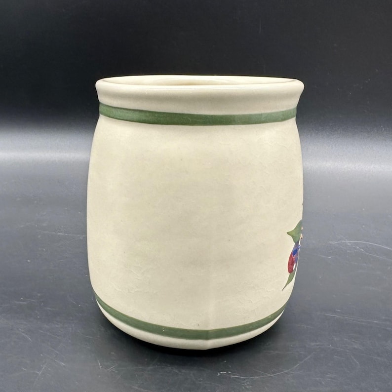 Vintage Olde Cape Cod Pottery Mug Berry Handmade Blue Red Botanical Cup