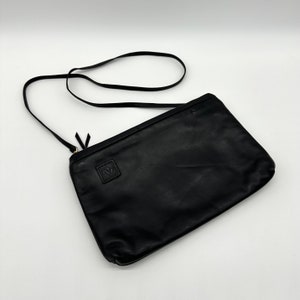 Vintage Black Leather Purse Shoulder Bag Anne Klein for Calderon