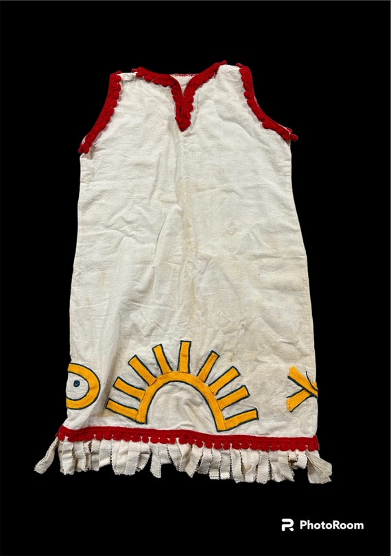 Vintage Flour Sack Dress Handmade Costume Native A