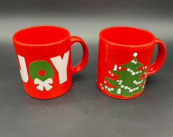 Vintage Waechtersbach Mugs Coffee Cups Christmas West Germany