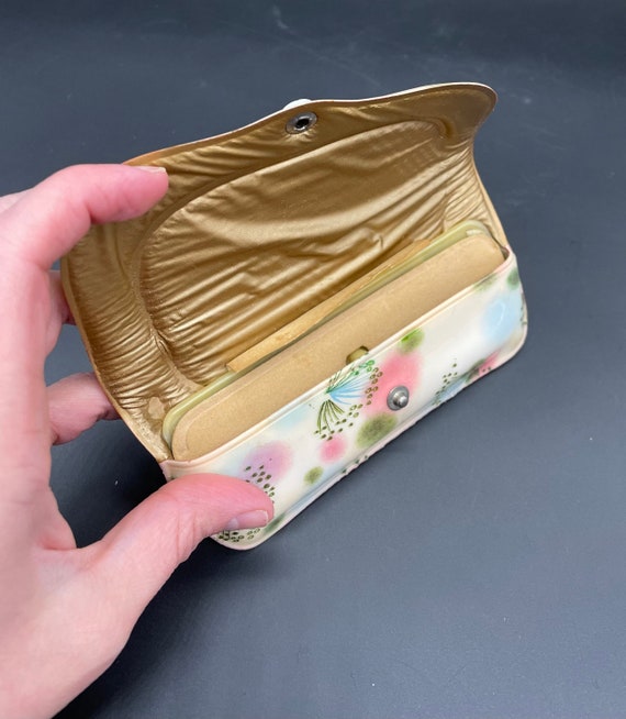 Vintage Glasses Case Floral Padded Puffy Snap Ori… - image 5