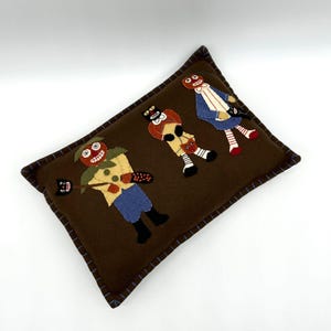 Vintage Bethany Lowe Halloween Pillow Decorative Throw Felt Jack O Lantern Cat Autumn Decor Fall