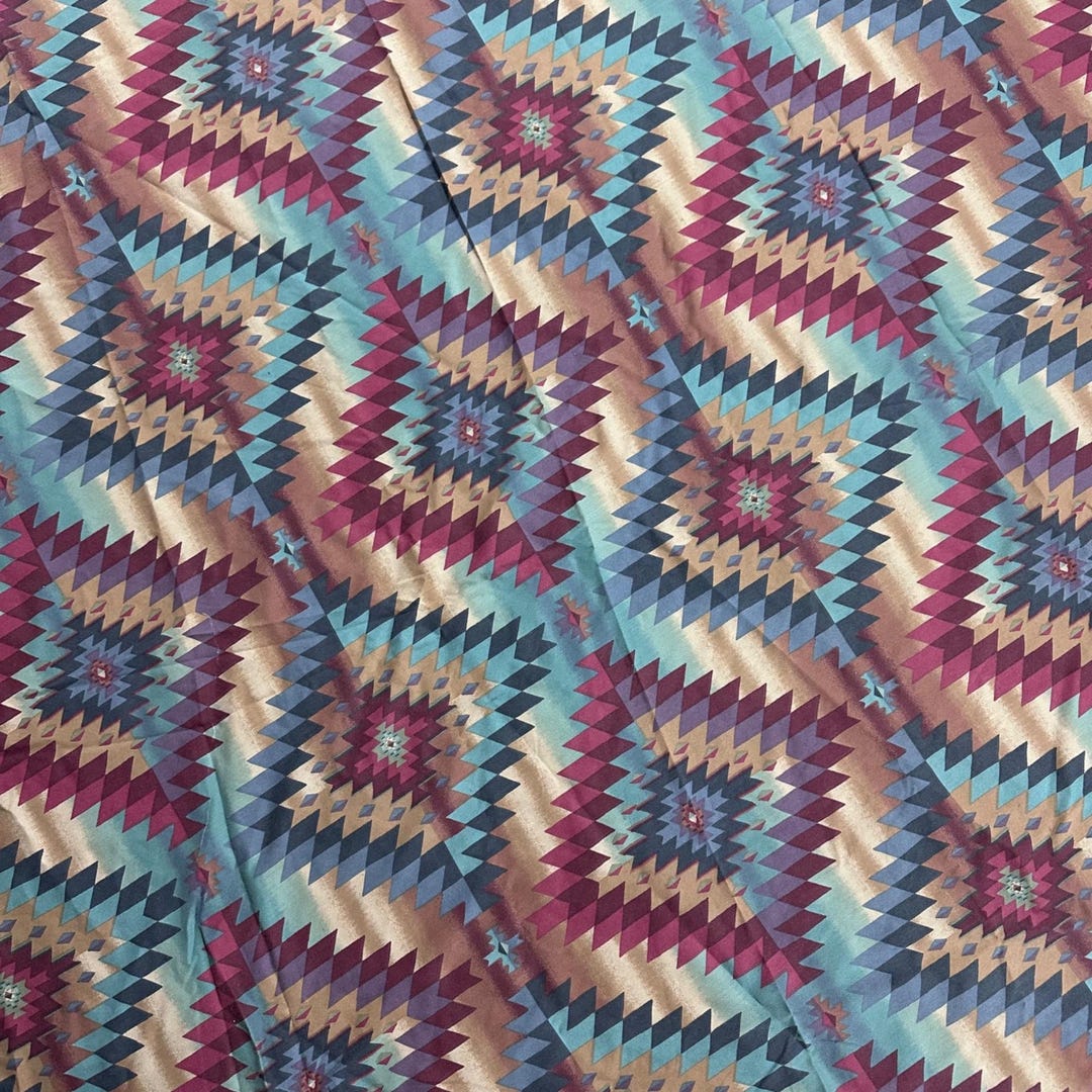 Vintage Aztec Tablecloth 1990s Western Oval Springs USA Southwest Table ...