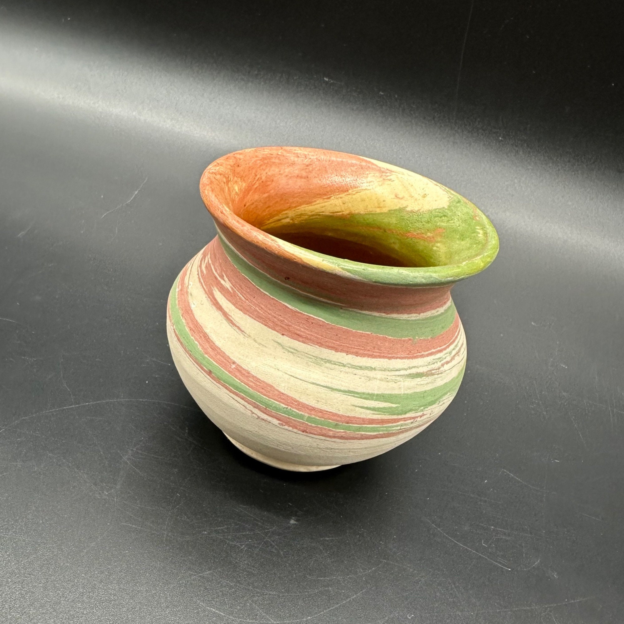 Vintage Vase Silver Springs Florida Pottery Henry Graack Vase 1950er Jahre Swirl Art Handmade