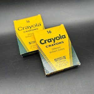 Vintage Crayola Crayons 16 Count Boxes Brilliant Colors Binney Smith Made In USA