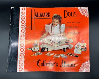 Vintage Hallmark Dolls Collectors Album 1948 First in Series Complete Paper Cards Feathers