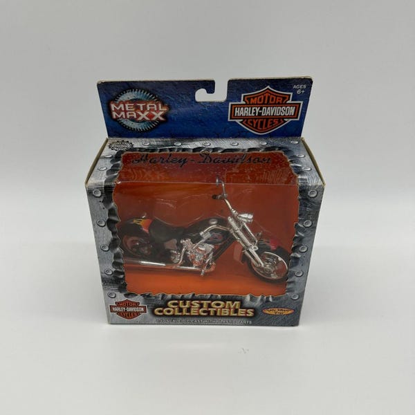 Vintage Harley Davidson Custom Collectible Motorcycle Nightfire Flame 1:17 Scale Metal Maxx