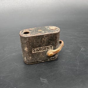 Vintage Sargent USN Padlock Rustic Industrial Decor Broken Lock Collectible Metal READ