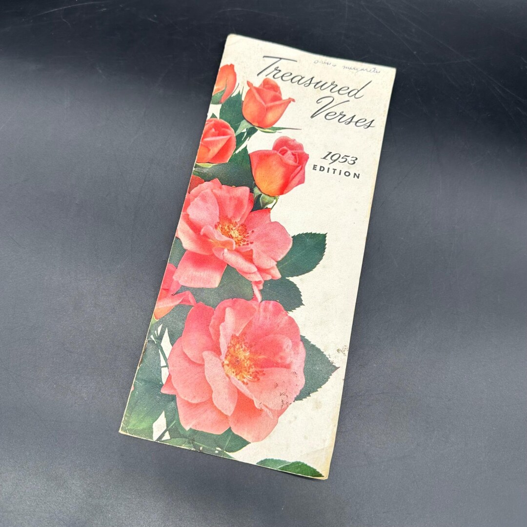 Vintage Treasured Verses 1953 Booklet Pink Roses Mid Century ...