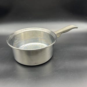 Vintage Lustre Craft 3 Ply Stainless Steel Pot Pan Mid Century Cookware Retro