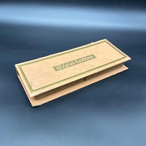 Caja de cigarrillos de cartón repujado vintage, contenedor de almacenamiento retro, joyero, años 50