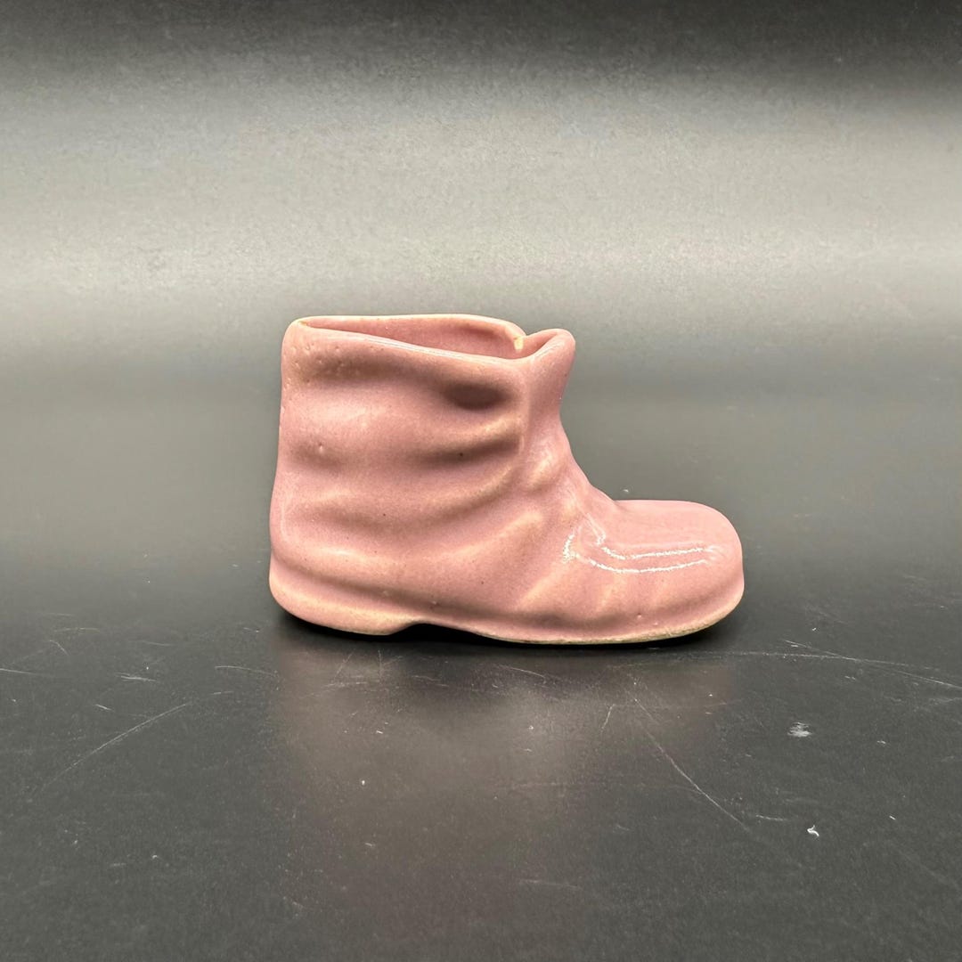 Vintage Pink Ceramic Baby Shoe Toothpick Holder Trinket Holder Air ...