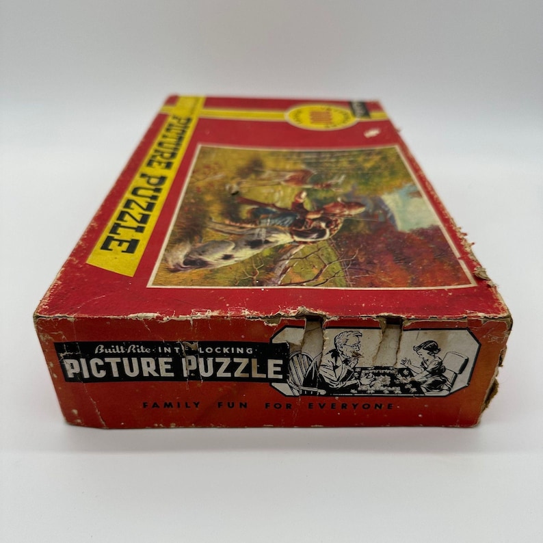 Vintage Jigsaw Puzzle Built Rite Making Friends 1000 Piece Deer Hunting ...