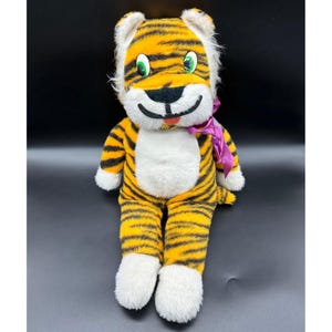Vintage Stuffed Animal Tiger Plush Beloved Toys 80s Retro Jungle Carnival Prize