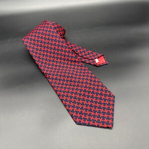Vintage Tie 1960s Red Navy Beau Brummell Gentry Necktie Polyester Goldsmiths Mid Century
