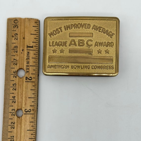 Vintage Belt Buckle American Bowling Congress Mos… - image 8