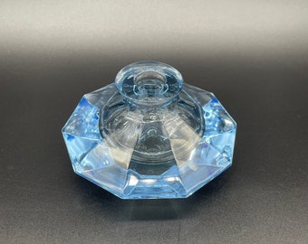 Blue Perfume Bottle Glass Bud Vase