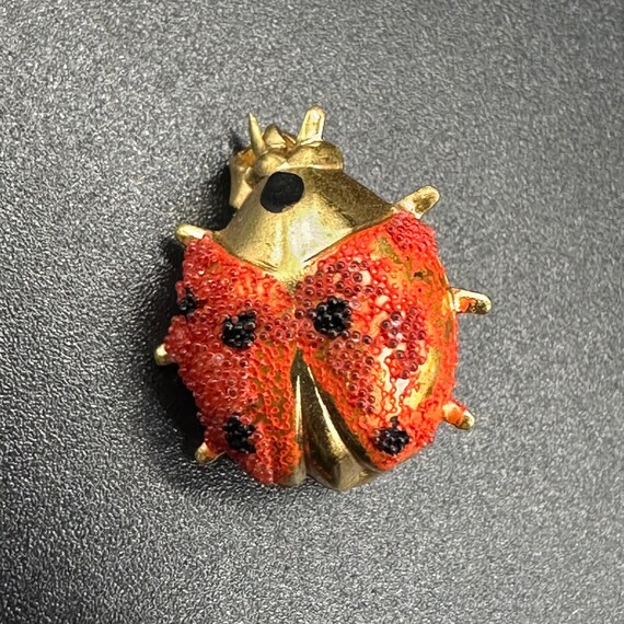 Broche Ancienne Insecte Coccinelle Style Fabergé - Or Et Zircon - Occasion - Bijou Vintage
