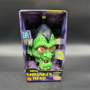 Talking Shrunken Head Halloween Decoration Gemmy 2001 Vintage Original Box Untested