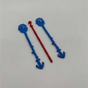 Vintage Seagrams Sea Breeze Swizzle Stir Sticks Plastic Retro Barware Red Blue
