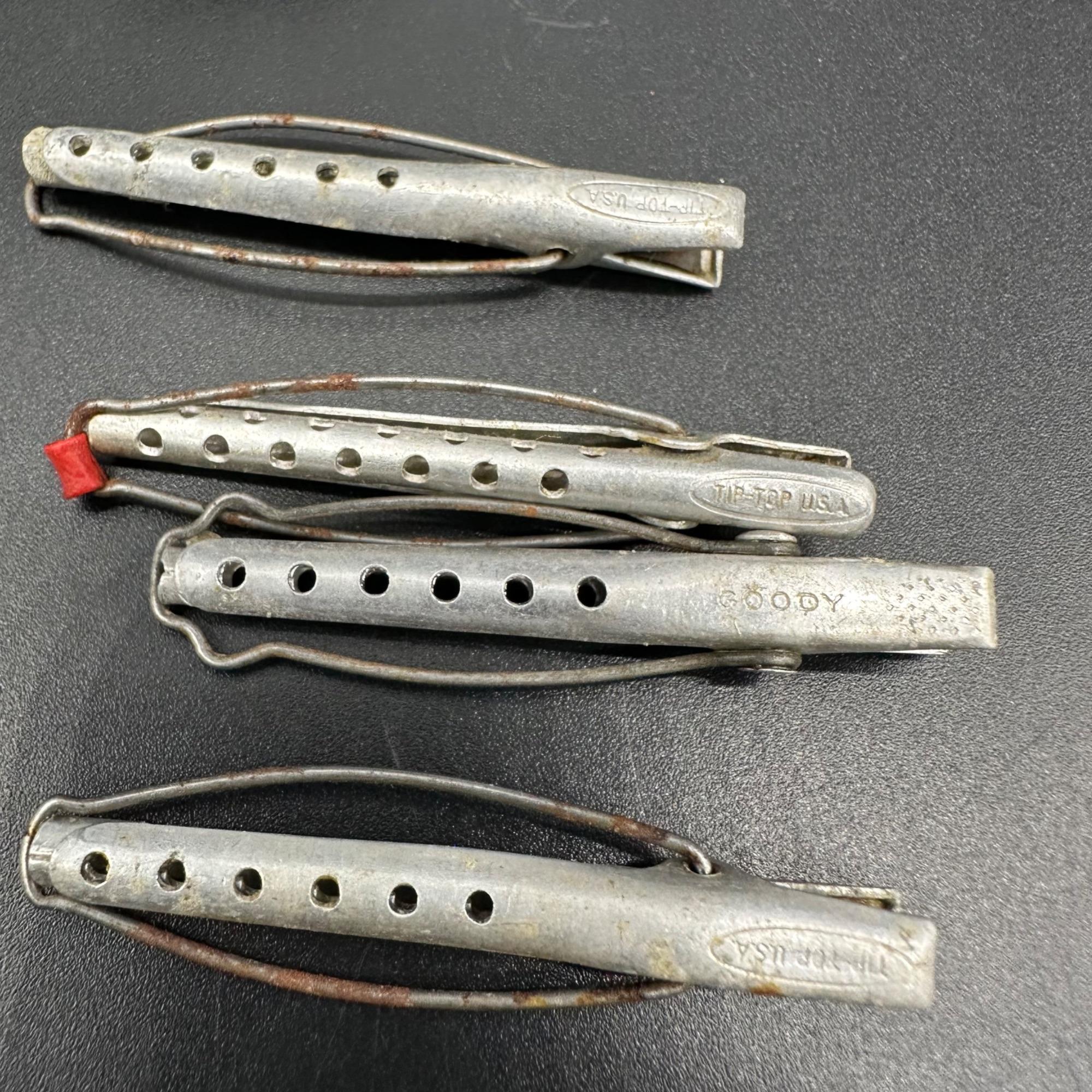 Vintage Hair Clips Curlers Aluminum Metal Plastic Goody Tip  display picture 2