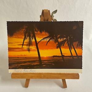 carte postale vintage Kona Hawaii Beach Sunset Real Picture