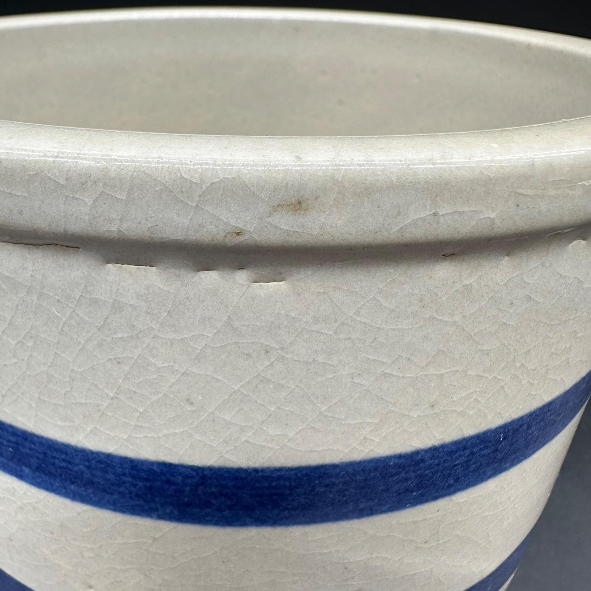 Vintage Robinson Ransbottom Pottery Crock 1 Quart Low Jar Blue
