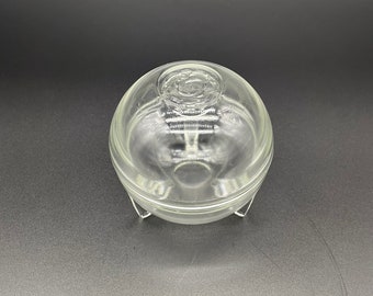 Vintage Trinket Dish Clear Round Orb Atomic Bowl