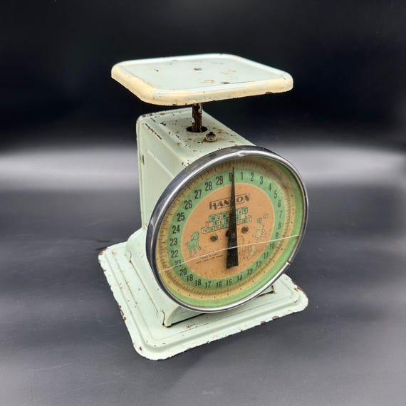 Vintage Hanson Baby Scale Mid Century Nursery Decor 50s Metal