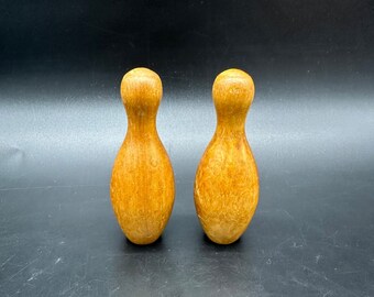 ヴィンテージ ミニチュア ボウリングピン 木製ミニフィギュア キッチュ 