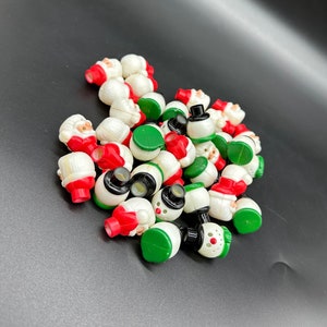 Vintage Christmas Light Covers Santa Claus Snowman Plastic Kitschy Decorations